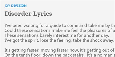 disorder disorder lyrics|lyrics disorder joy division.